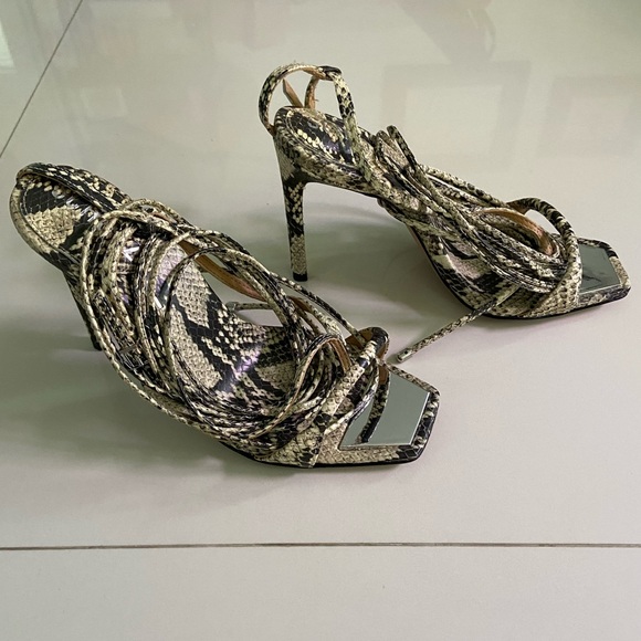 SCHUTZ Vicki Snake Embossed Leather Sandal, 5.5 US - Picture 2 of 4